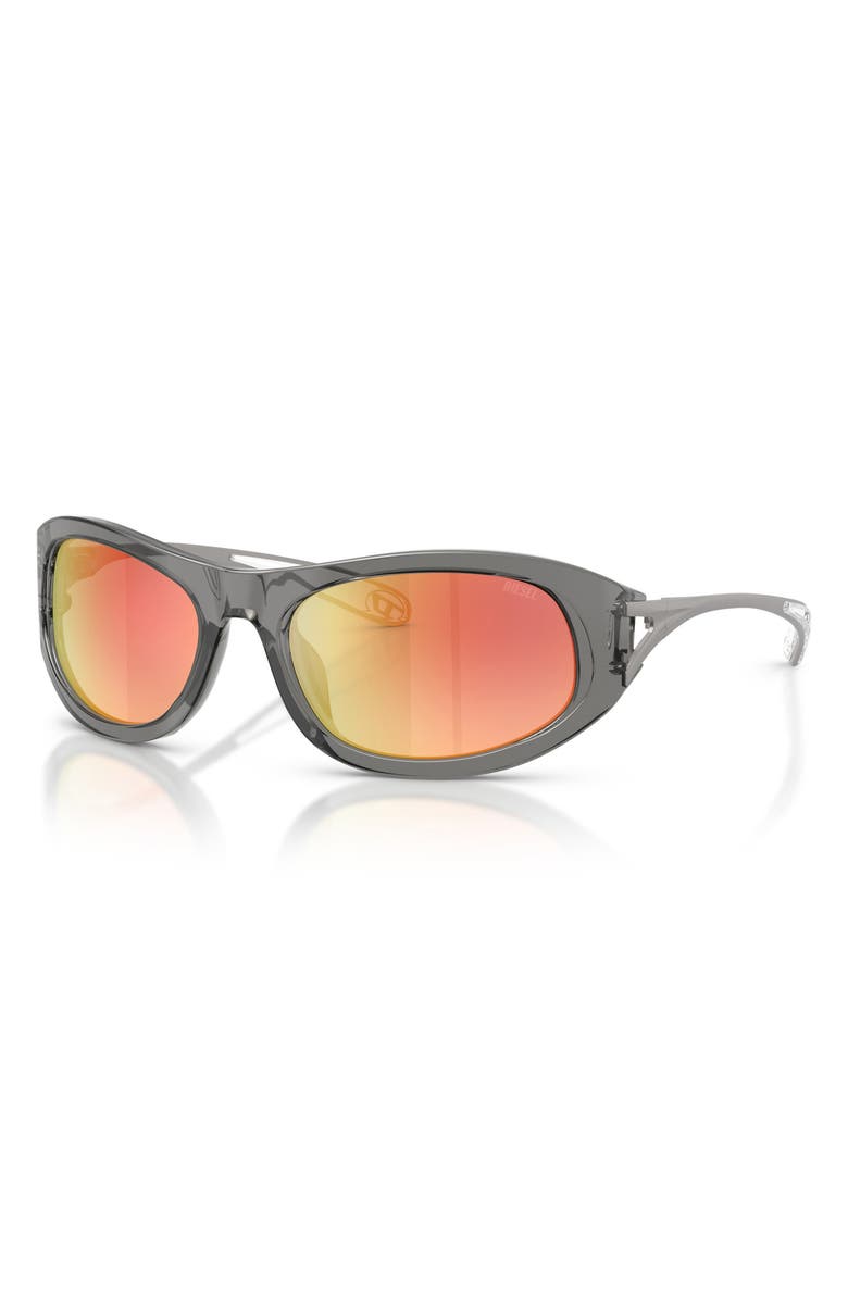 DIESEL<sup>®</sup> DL2007U 57mm Gradient Cat Eye Sunglasses, Alternate, color, Transparent Grey / Green Brown