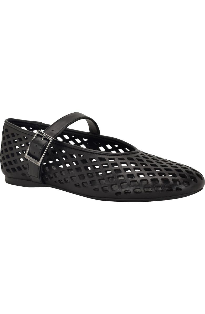 Calvin Klein Lauria Mary Jane Flat, Main, color, Black Leather