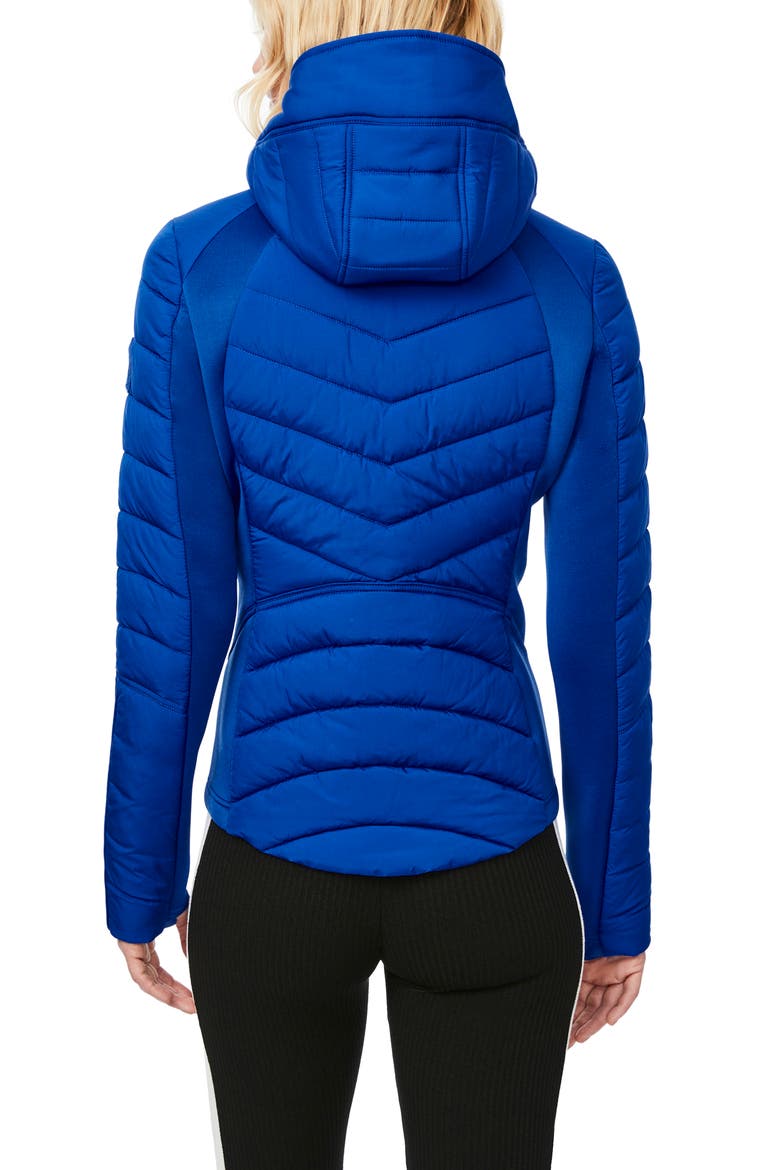 Hooded Quilted Water Repellent Jacket, Alternate, color, COBALT