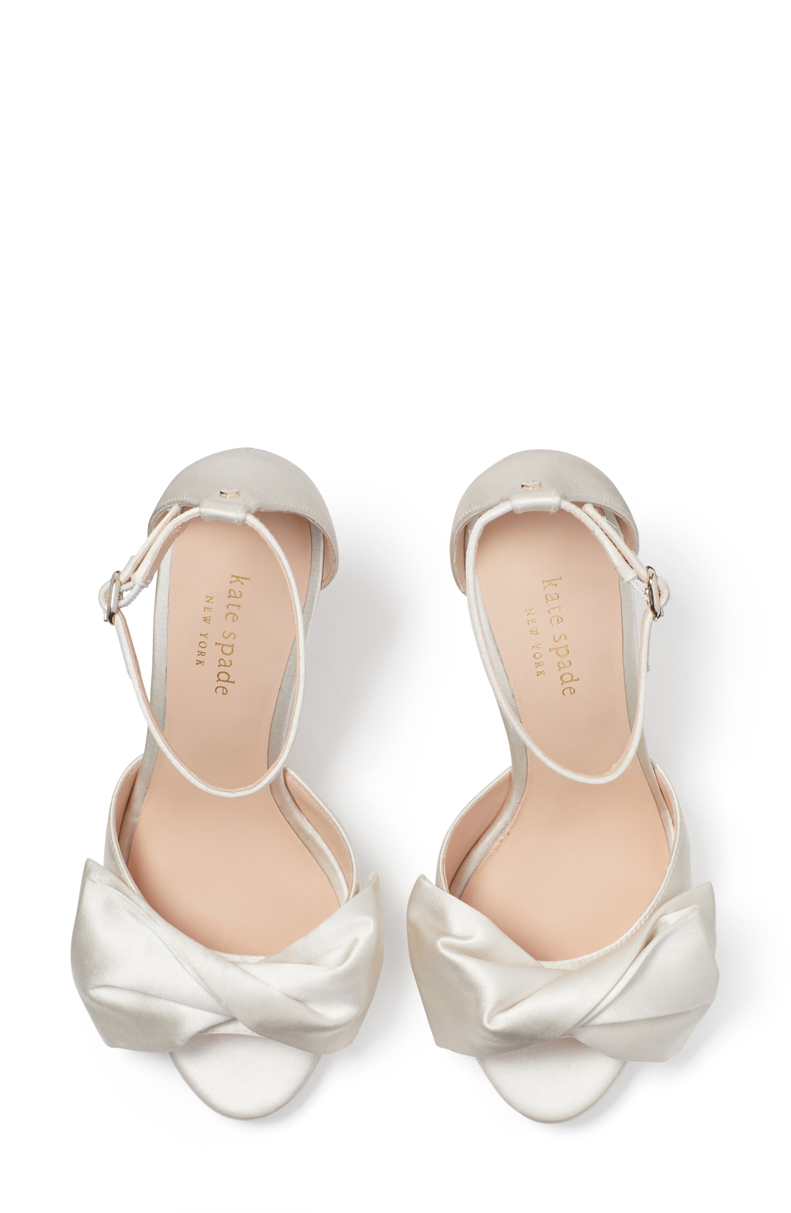 bow ankle strap sandal, Alternate, color, IVORY
