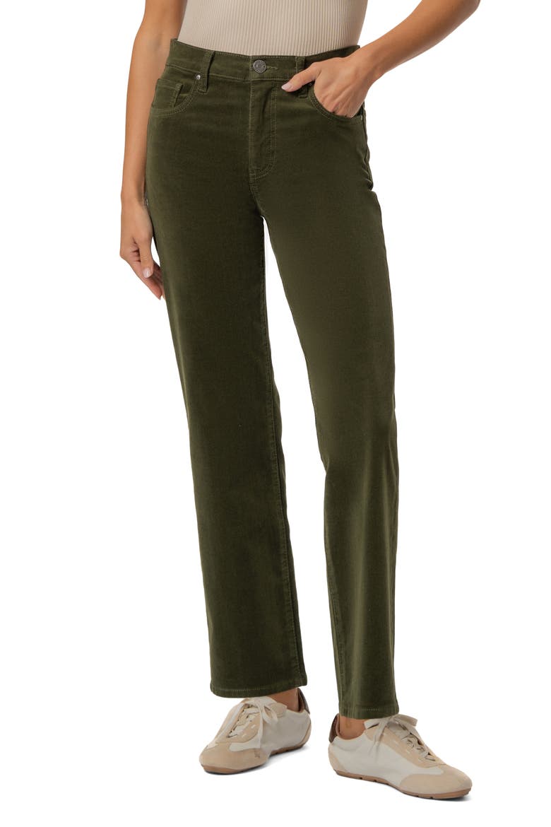 Avery High Waist Straight Leg Corduroy Pants, Main, color, TUSCAN OLIVE