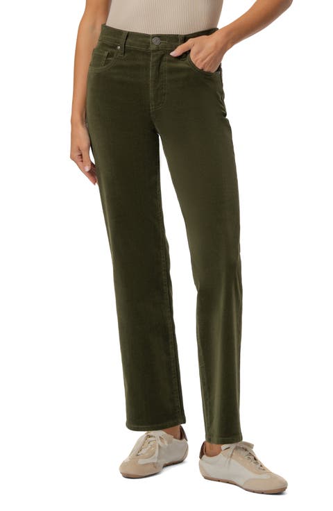Avery High Waist Straight Leg Corduroy Pants