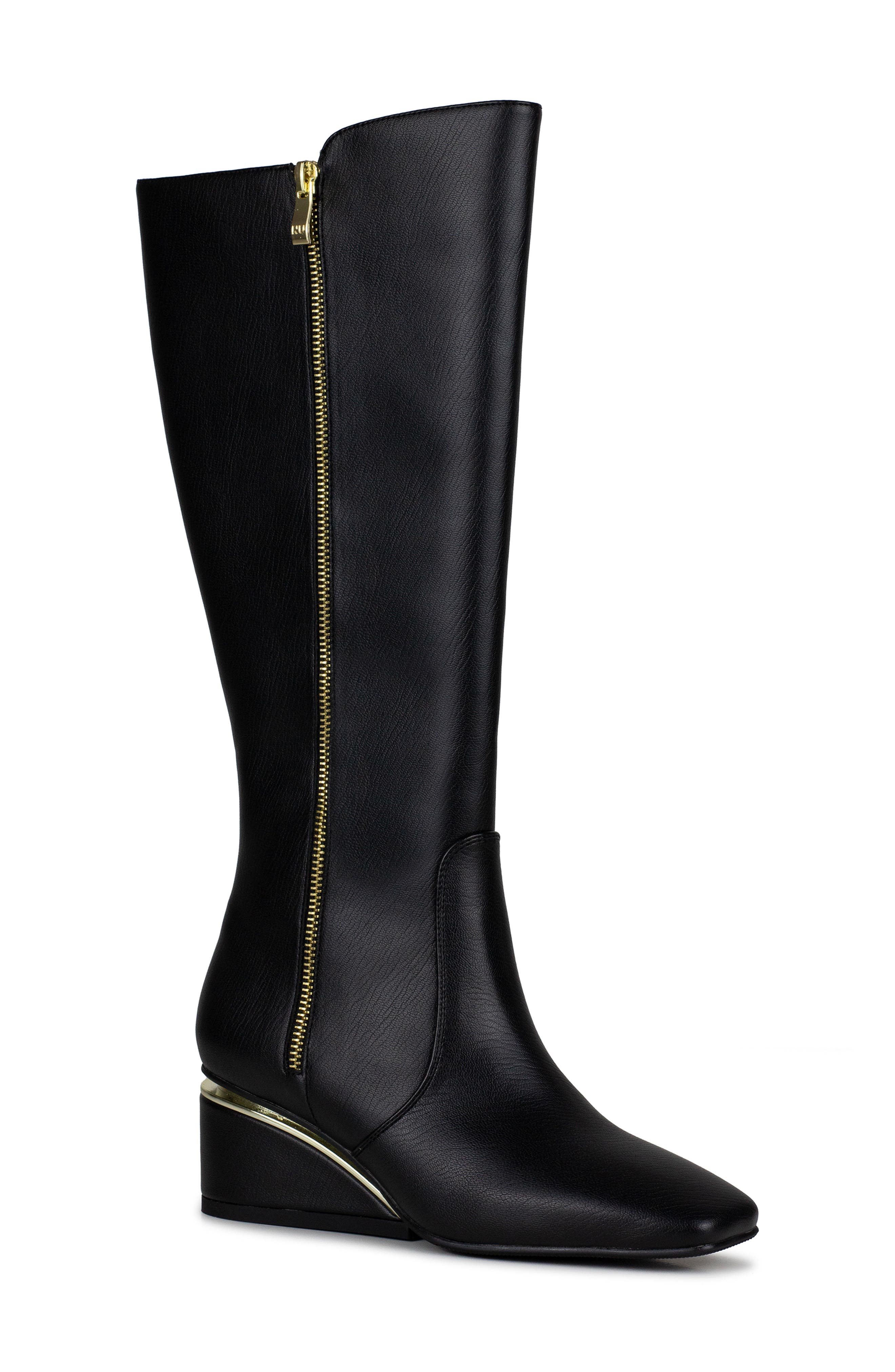 NINETY UNION Morgan Tall Wedge Boot, Main, color, Black