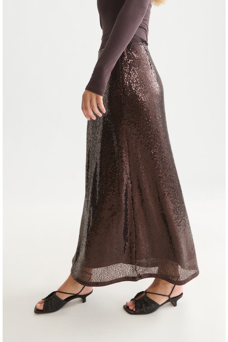 Sequins Maxi Skirt, Alternate, color, SHALE