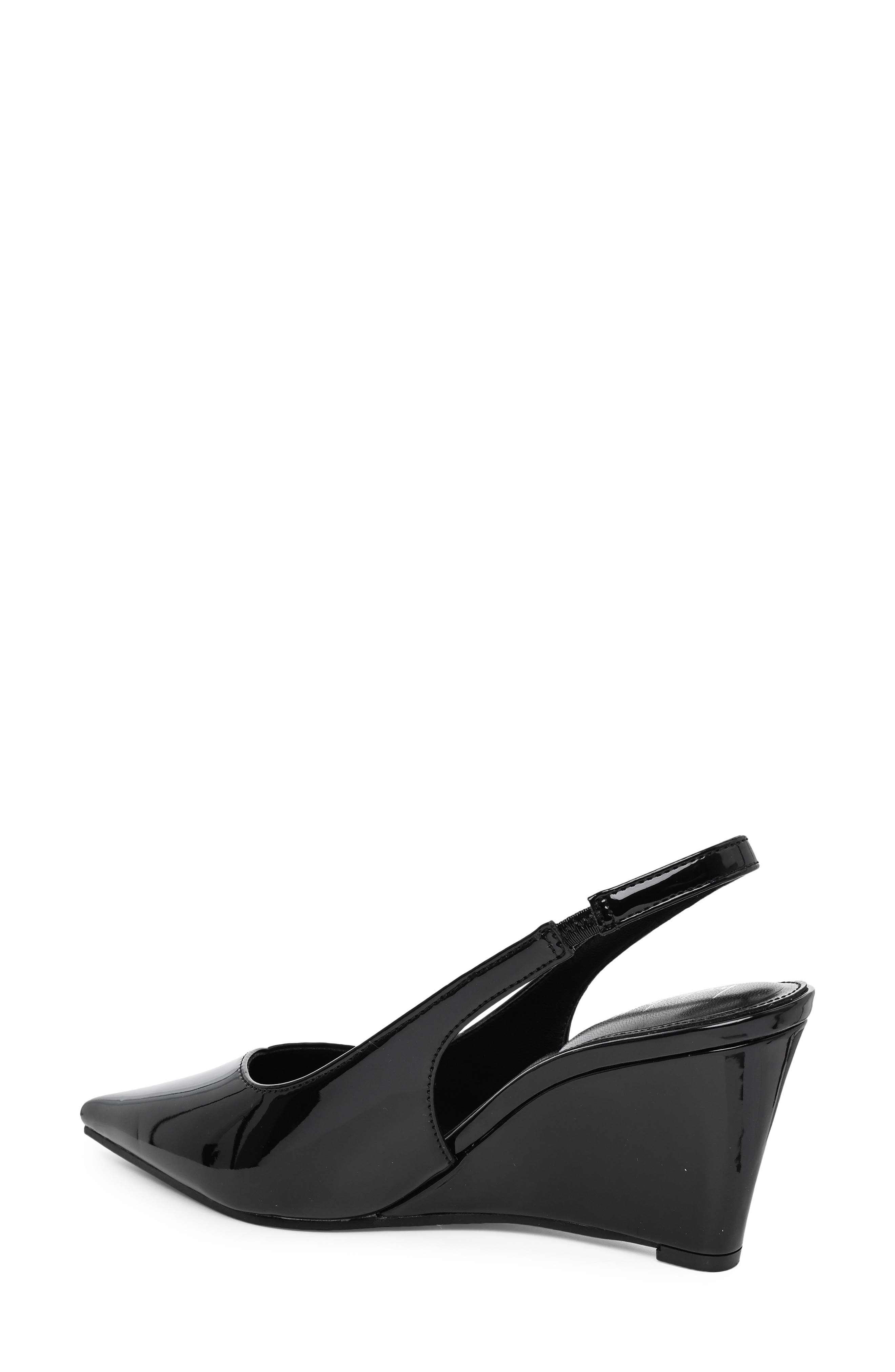 Pointed Toe Slingback Pump, Alternate, color, BLACK PATENT