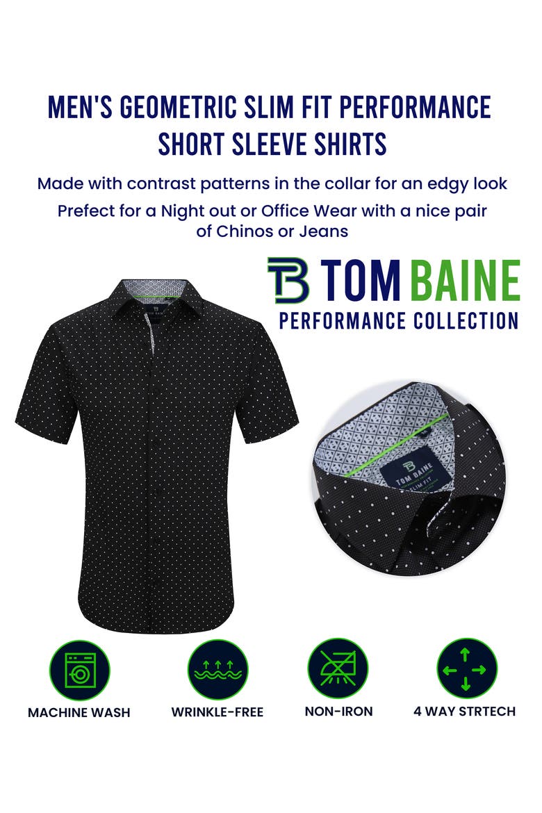 Slim Fit Performance Short Sleeve Button-Up Shirt, Alternate, color, RED
