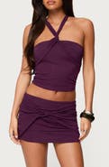 EDIKTED Maggi Tie Back Halter Top