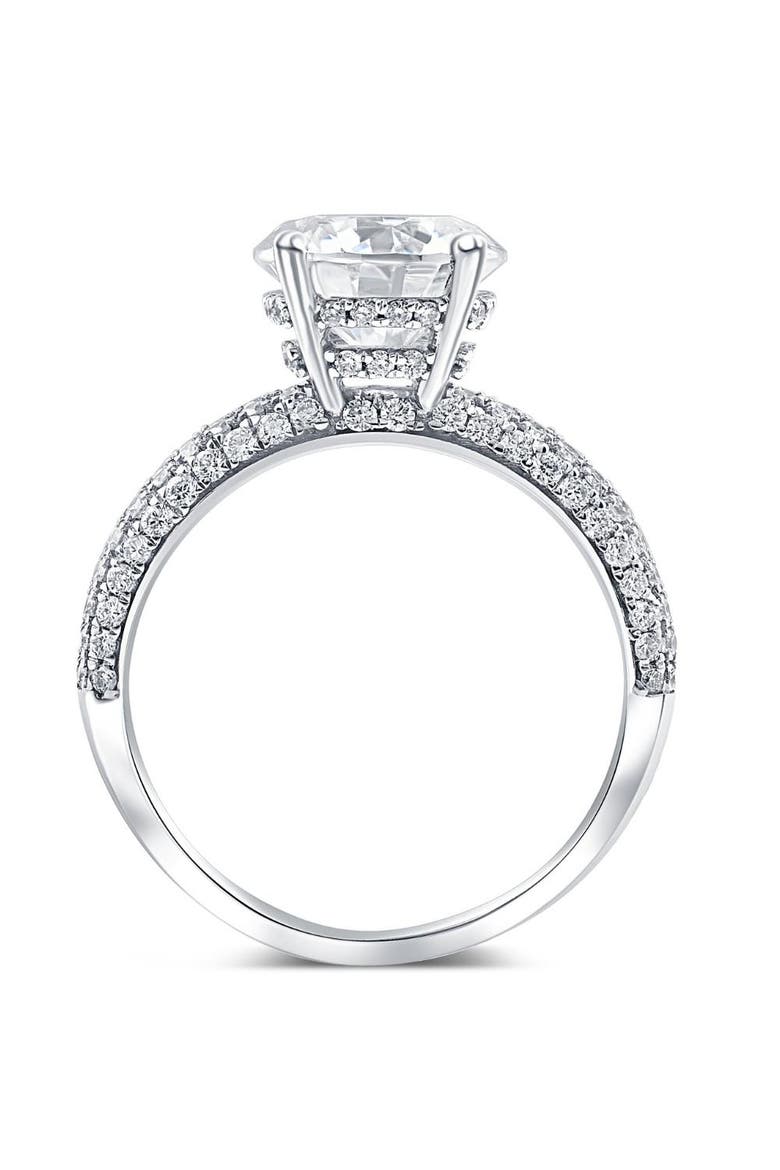 Certified 3.66Ct Micro Pave Diamond Engagement Ring 10k Gold Lab Grown, Alternate, color, 10k White Gold