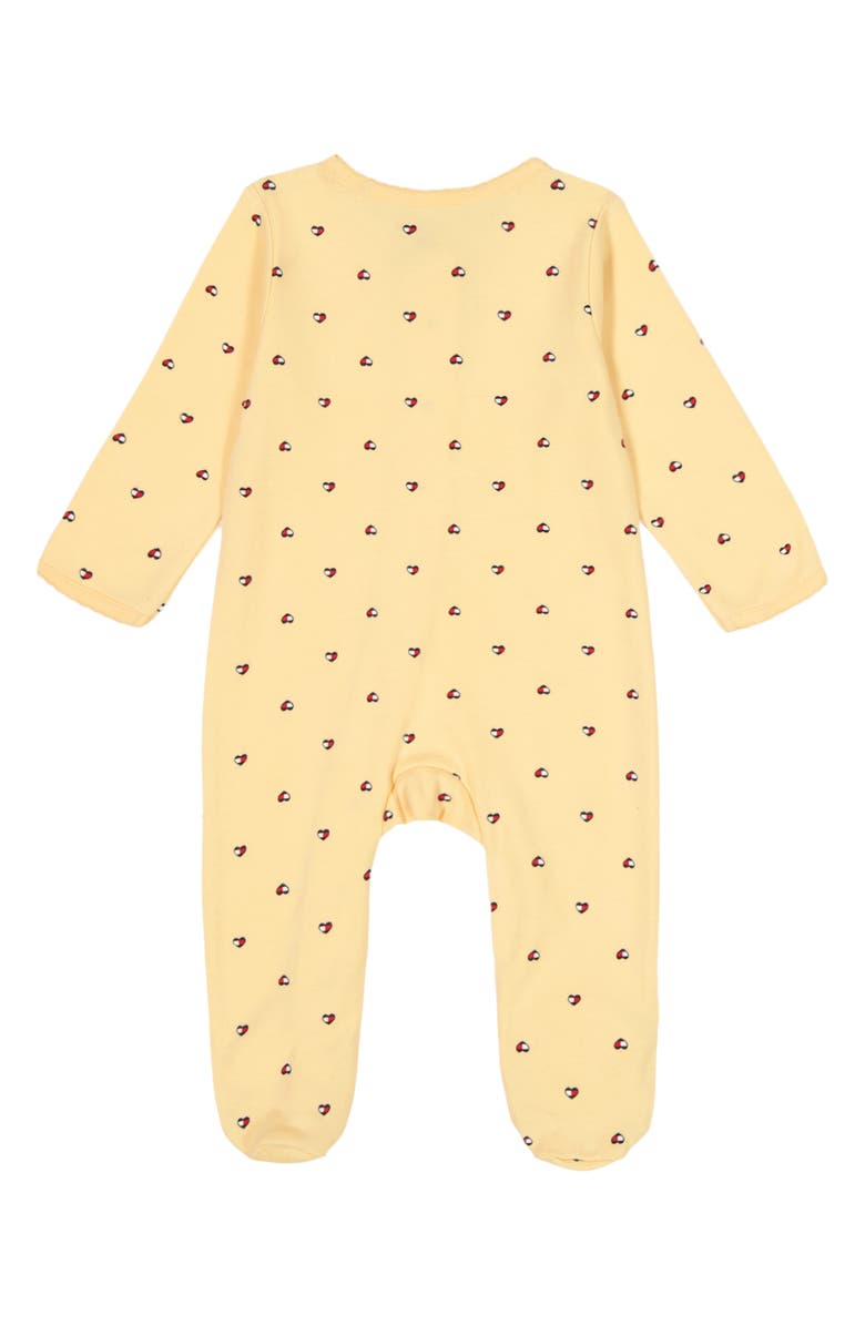 Tommy Hilfiger Heart Footie, Alternate, color, Gold