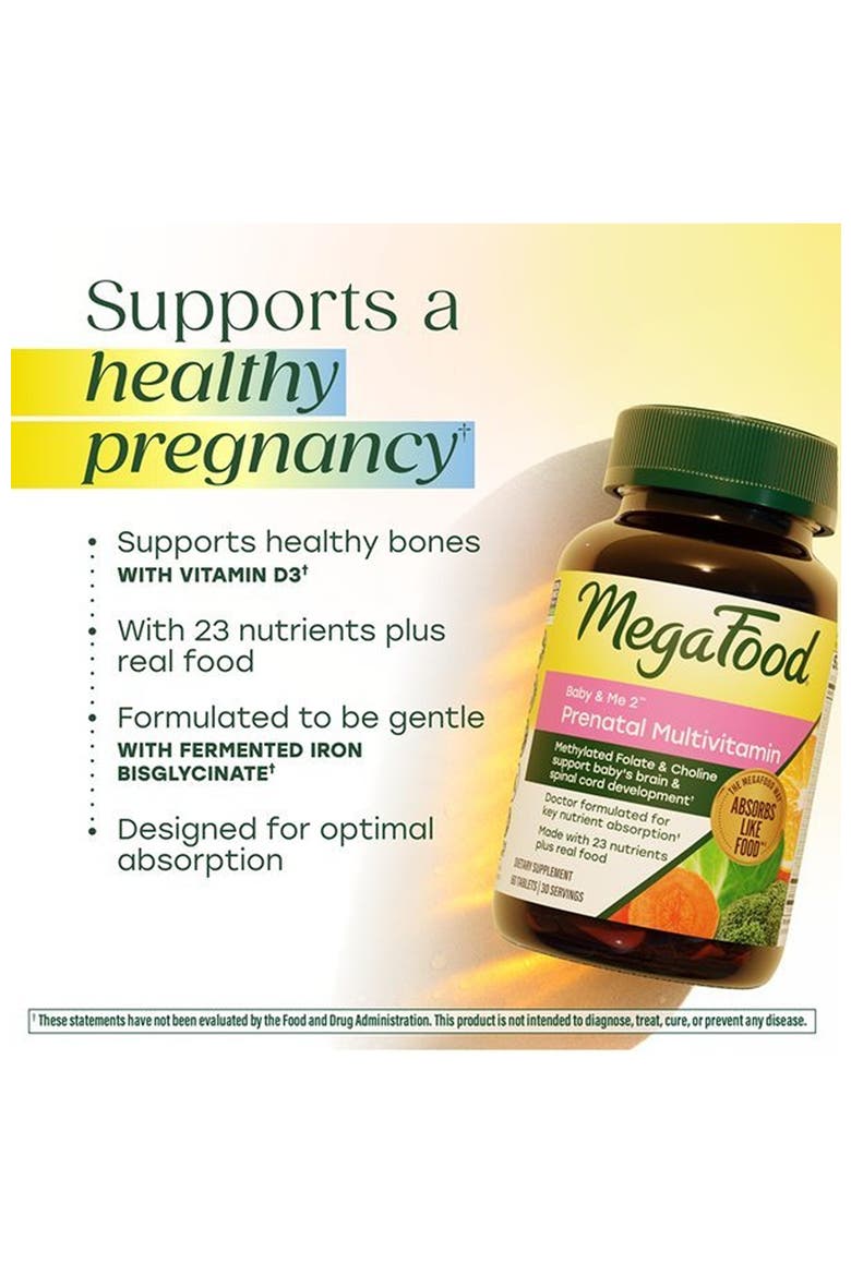 Baby & Me 2 Prenatal Multivitamin for Women with Choline, Methyl Folate, Vegetarian, 60 Tablets, Alternate, color, None