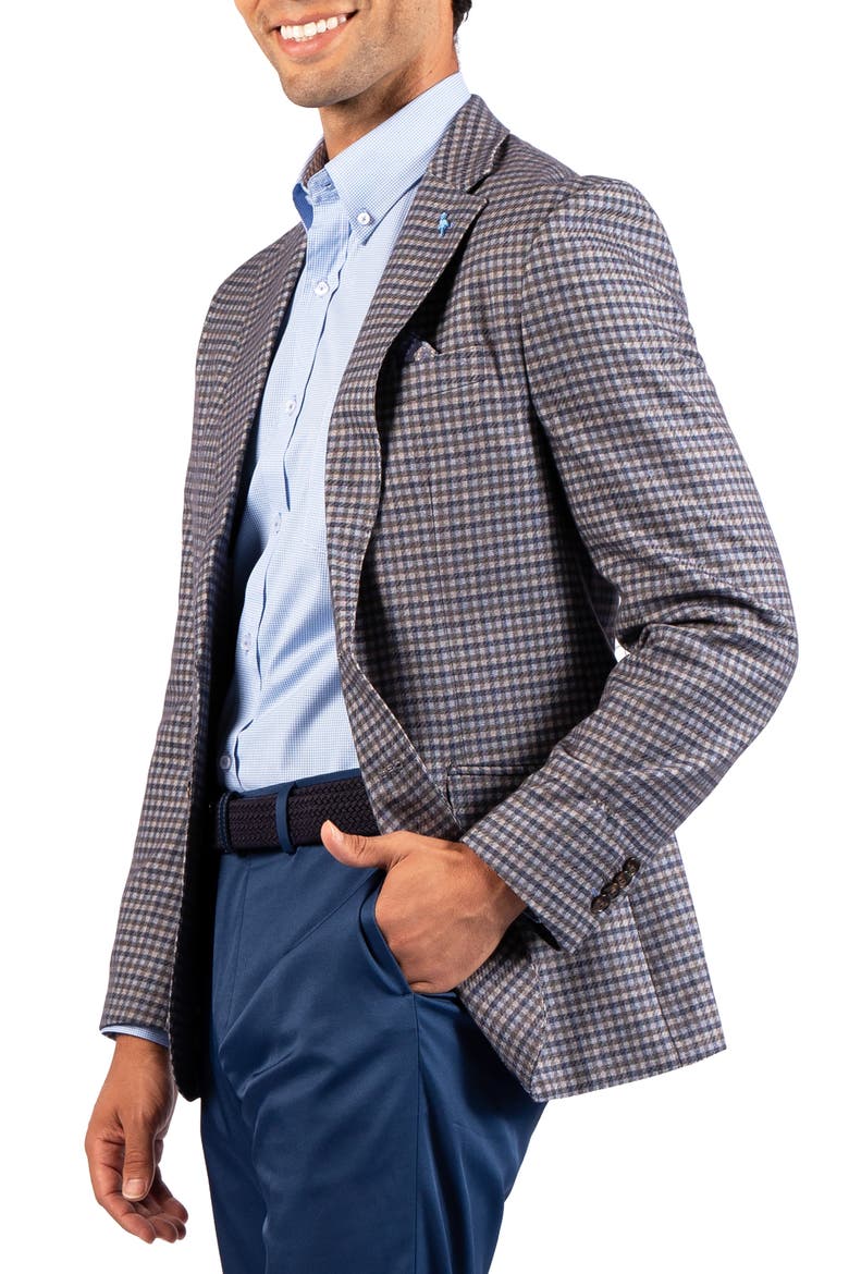Gingham Textured Sport Coat, Alternate, color, BLUE