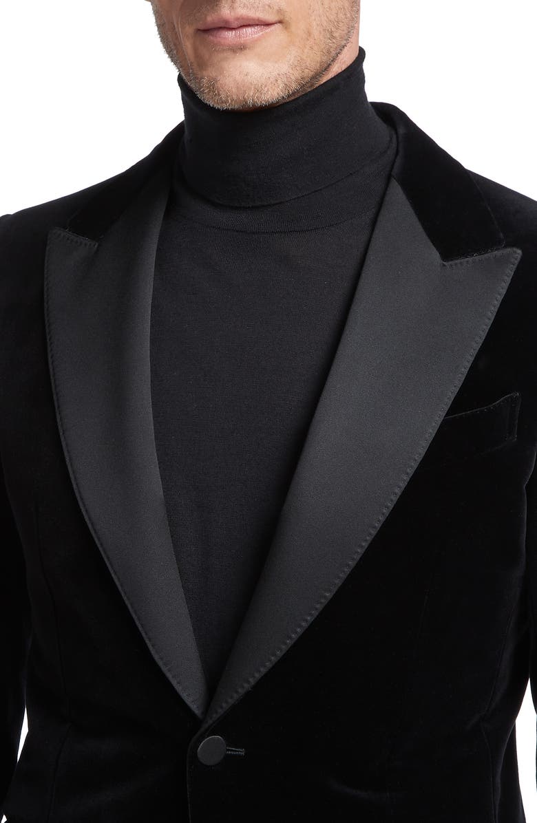 ZEGNA Couture Peak Lapel Velveteen Dinner Jacket, Alternate, color,