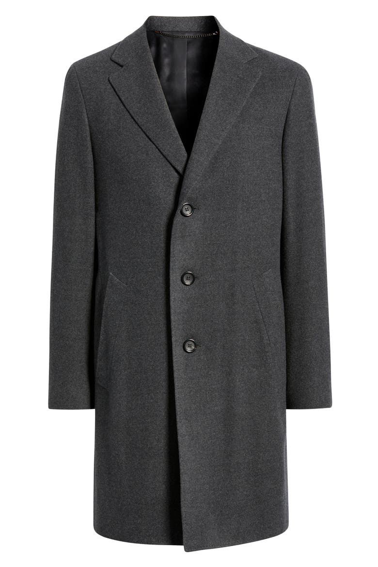 Kei Trim Fit Wool Coat, Alternate, color, CHARCOAL