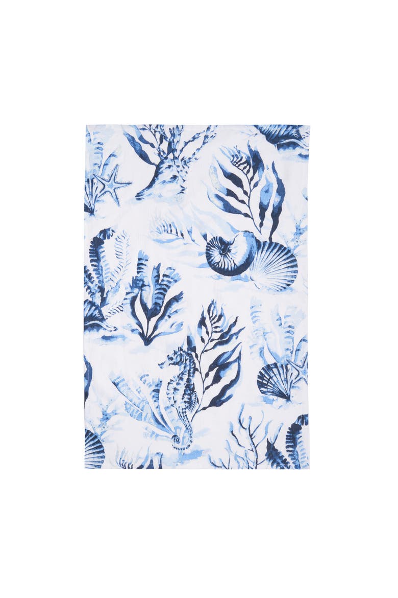 Midnight Lagoon Dishtowel, Main, color, Blue
