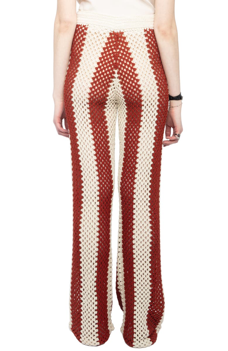 Zadig & Voltaire Pia Crochet Stripe Pants, Alternate, color, 