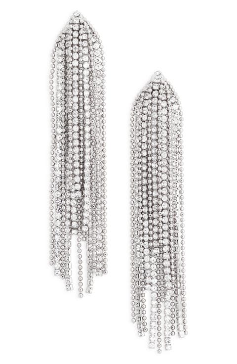Crystal Chain Fringe Drop Earrings