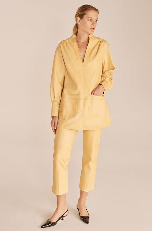 Rebecca Taylor Leather Tunic In Palomino