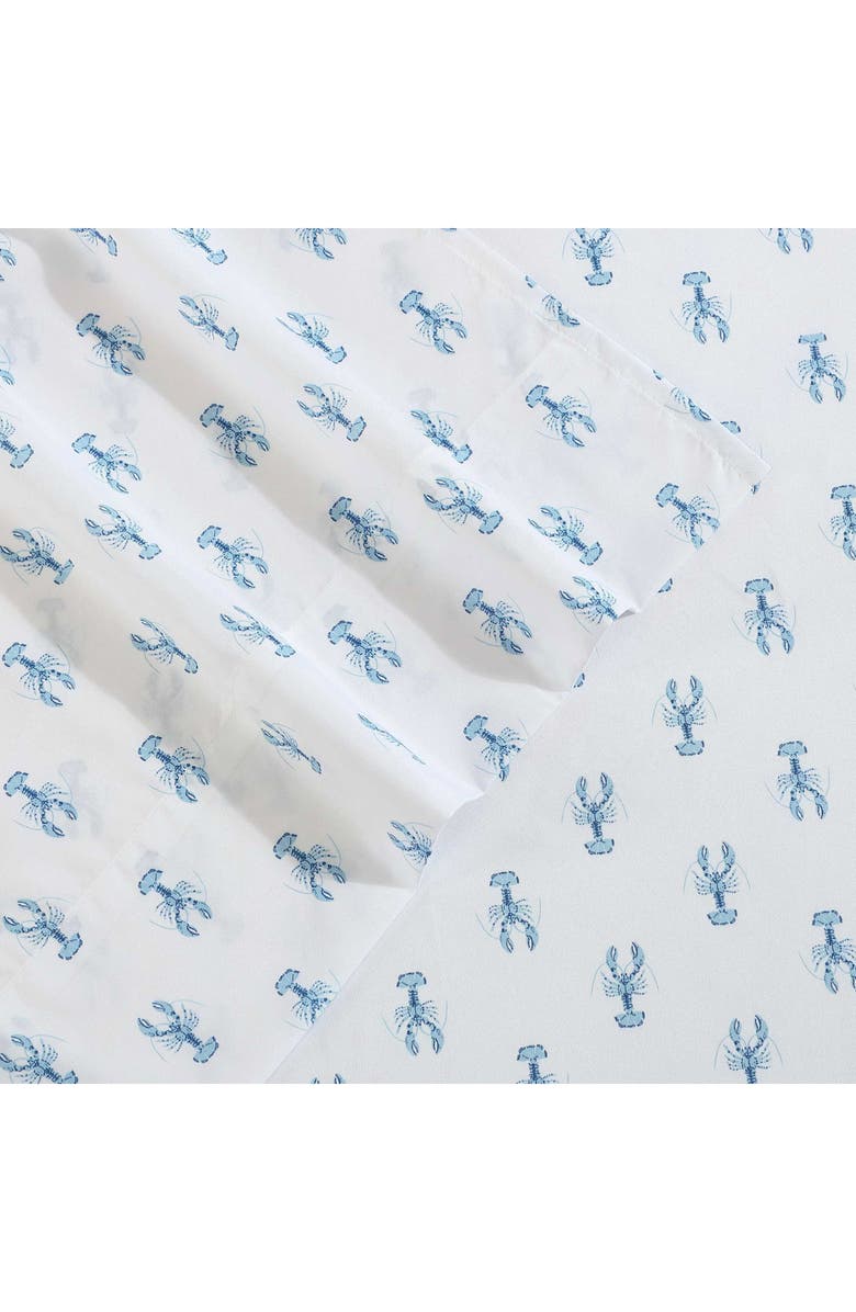 Nautica Nantucket Lobster Print Microfiber Sheet Set, Alternate, color, Light Pastel Blue