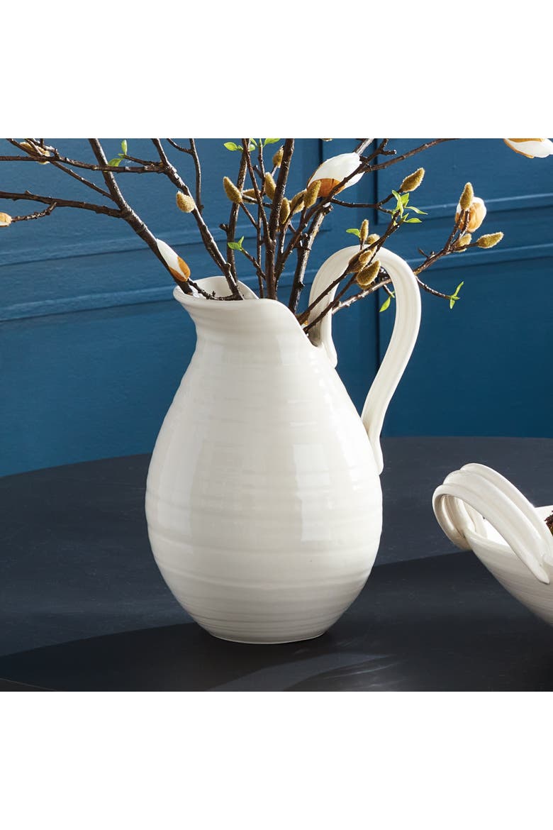 Modena Decorative Vase Pitcher, Alternate, color, White
