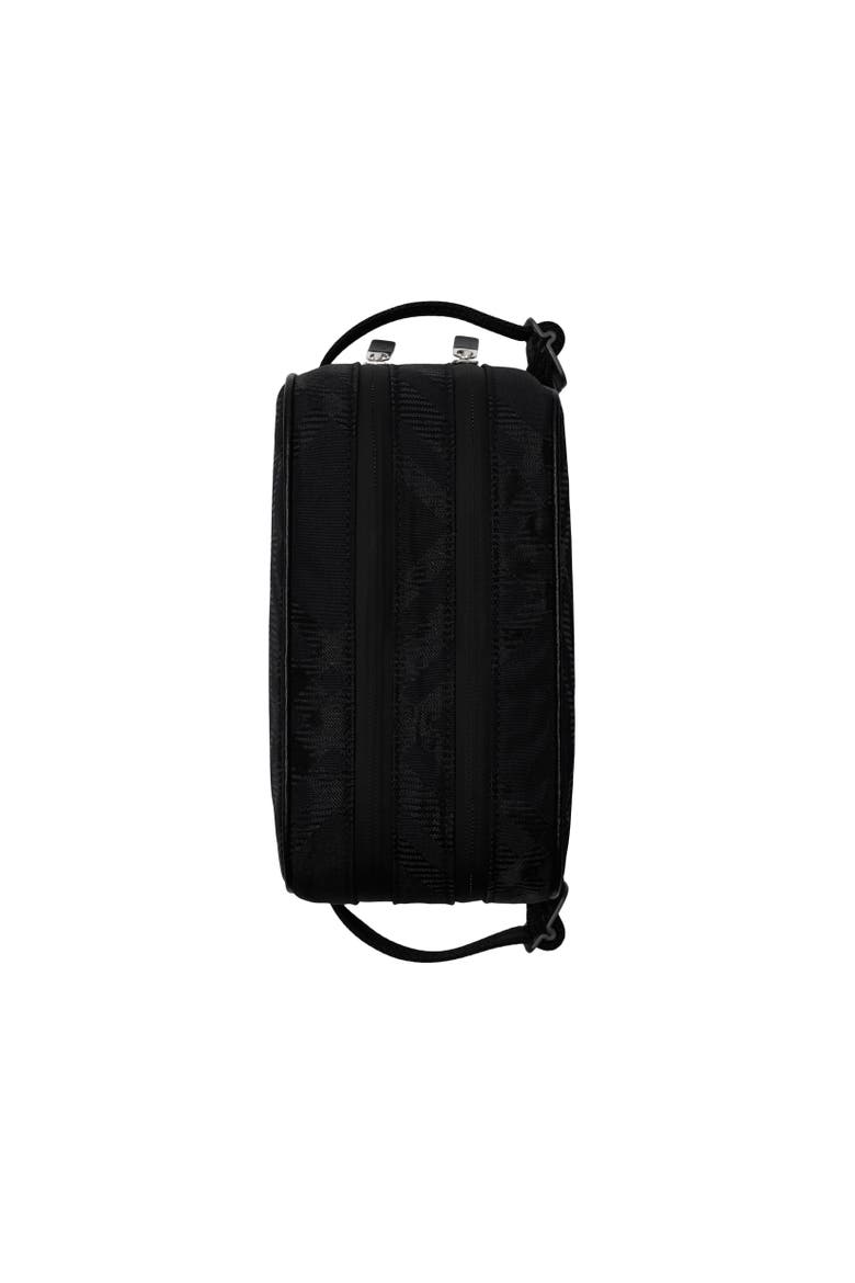Check Jacquard Travel Pouch, Alternate, color, Black