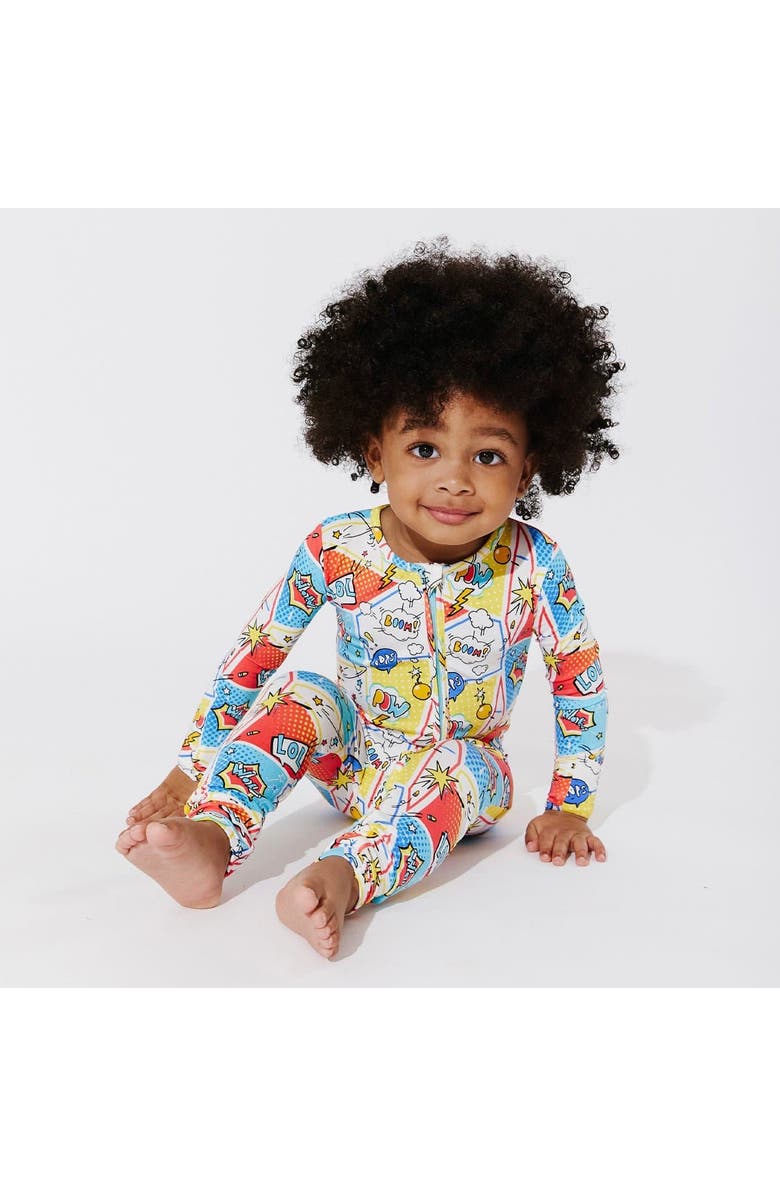 Bellabu Bear Baby Comic Hero Convertible Footie, Alternate, color, Comic Hero