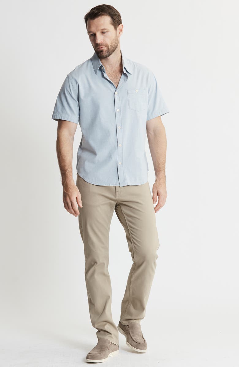 JACHS Classic Oxford Short Sleeve Button-Up Shirt, Alternate, color, Light Blue