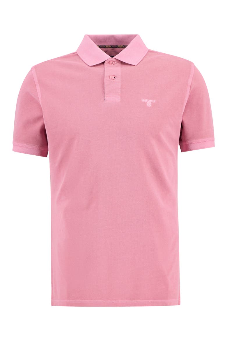 Tailored Fit Tartan Placket Cotton Piqué Polo, Alternate, color, WASHED PINK