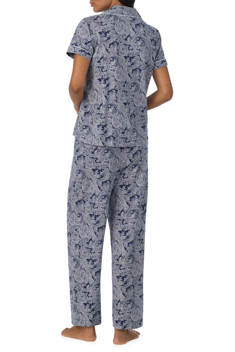 Print Cotton Blend Pajamas, Alternate, color, NAVY PRINT