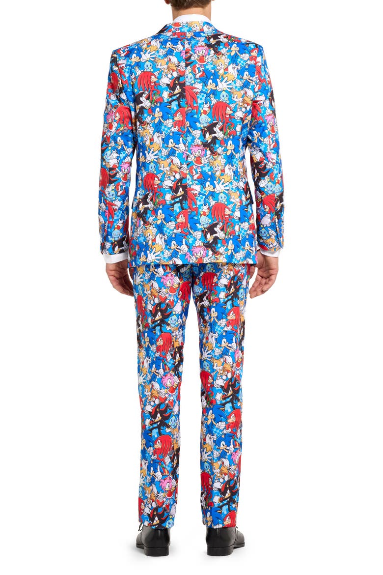 x Sonic the Hedgehog Slim Fit Two-Piece Suit & Tie Set, Alternate, color, BLUE