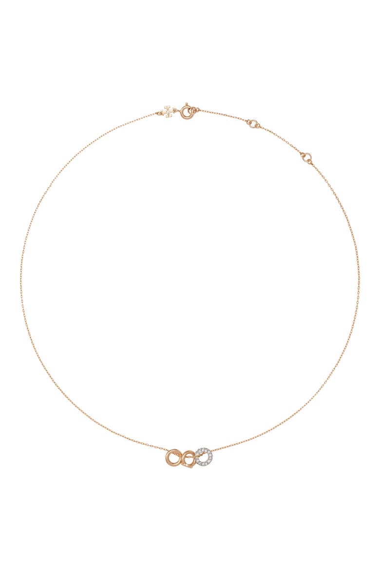 Icon Pav Necklace & Earrings Gift Set, Alternate, color, TORY GOLD / SILVER / CRYSTAL