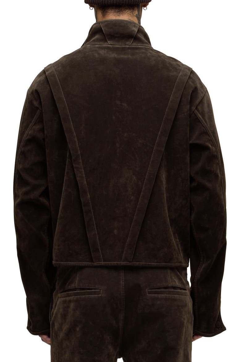 Faux Suede Jacket, Alternate, color, DARK BROWN