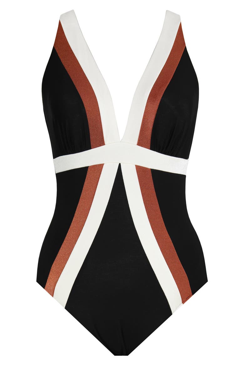 Spectra Trilogy One-Piece Swimsuit, Alternate, color, BLACK