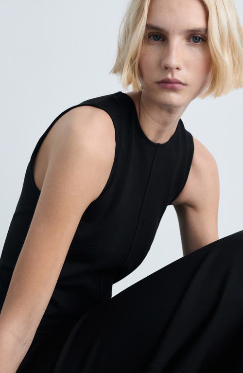 Mango Sleeveless Flare Maxi Dress In Black