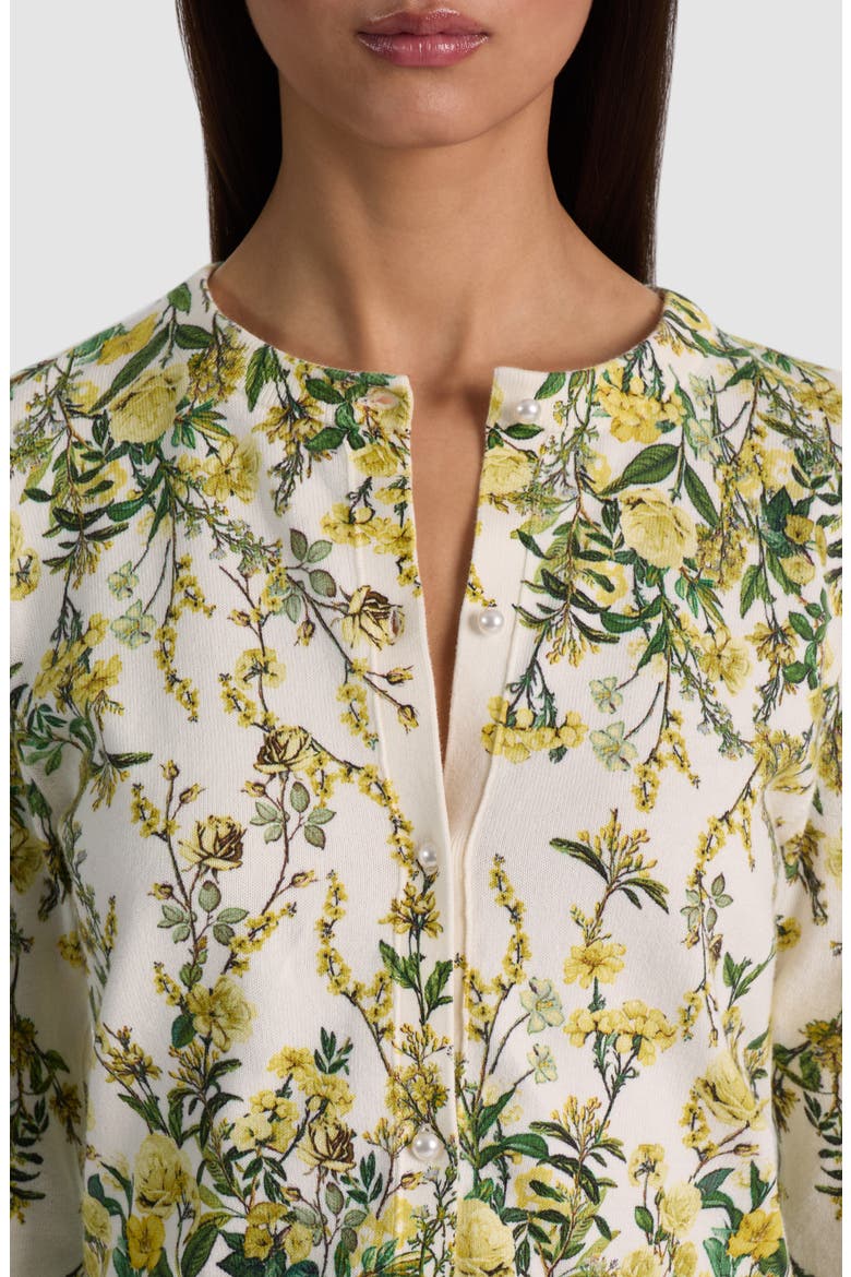 Carson Floral Cotton Blend Cardigan with Removable Collar, Alternate, color, FRESH AIR BUTTER