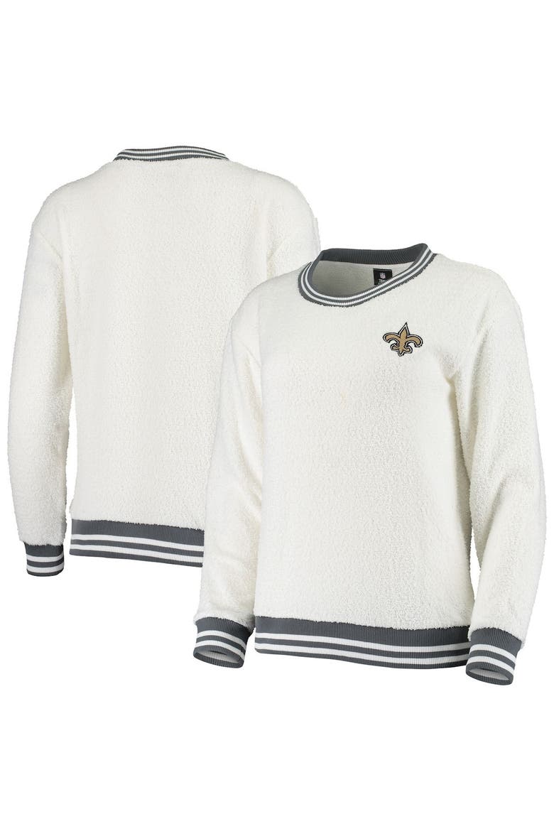 Women's Concepts Sport Cream/Charcoal New Orleans Saints Granite Knit Pullover Sweatshirt, Main, color, Cream