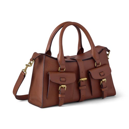 Mulberry Roxanne Brown Small Handbag With Adjustable And Removable Shoulder Strap And Two Front Pockets In Le