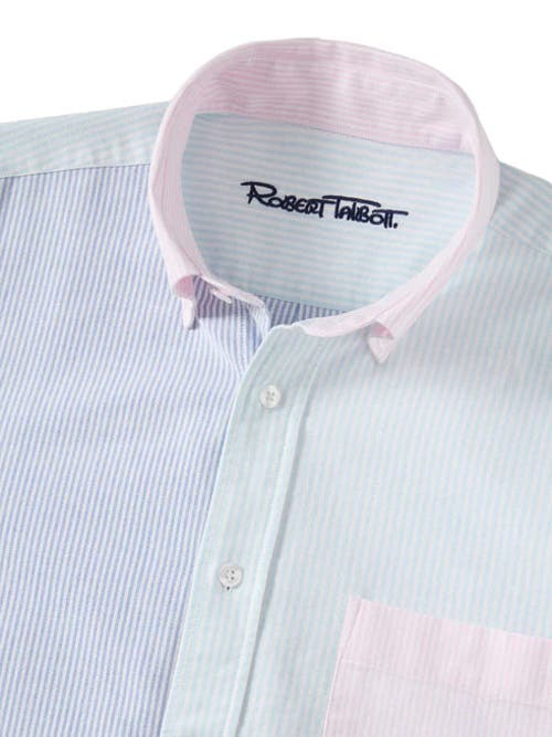 Robert Talbott Harrison Button Down Fun Stripe Oxford Shirt In Blue