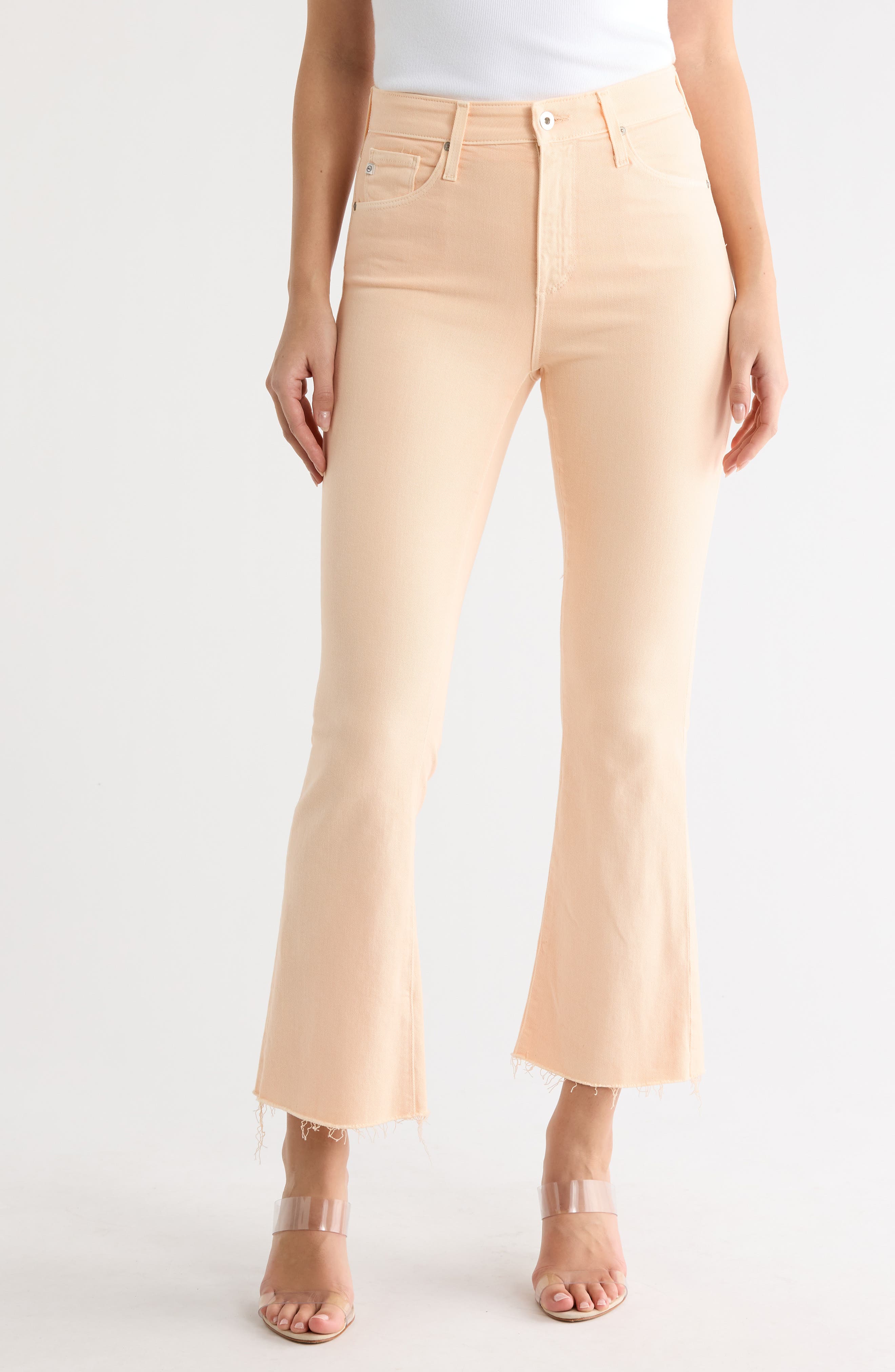 Farrah High Waist Raw Hem Crop Bootcut Jeans - image 5
