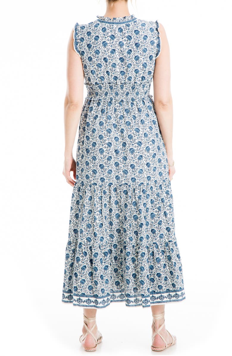 MAX STUDIO Floral Sleeveless Tiered Maxi Dress, Alternate, color,