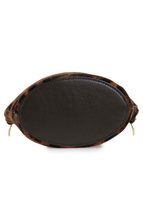 Tod's Mini  Magenta Bag Genuine Calf Hair Bucket Bag In Brown