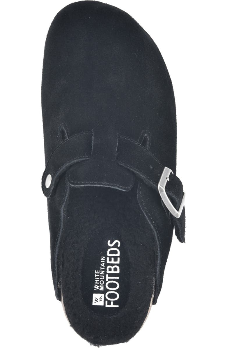 White Mountain Footwear Bari Faux Shearling Footbed Suede Mule, Alternate, color,