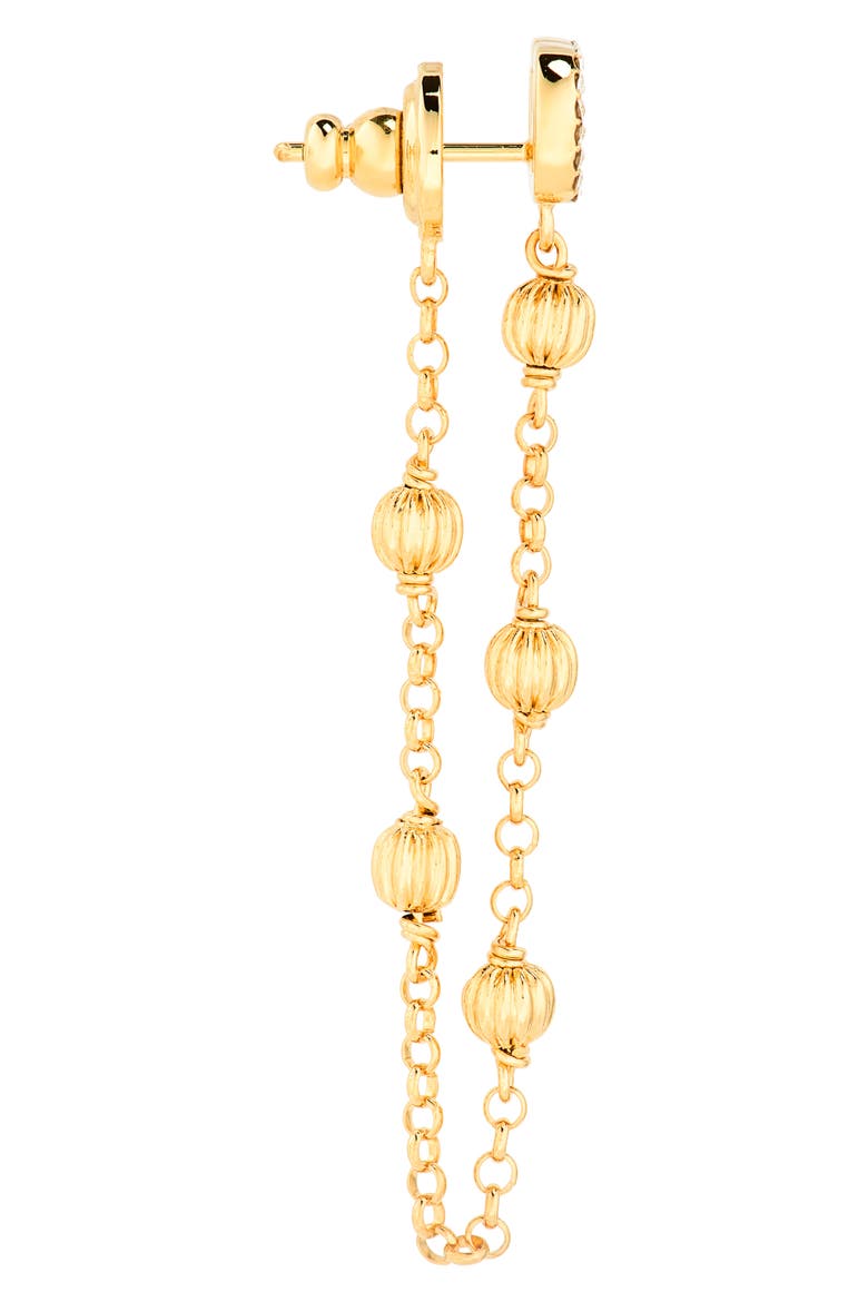 VLOGO Signature Front/Back Earrings, Alternate, color, GOLD