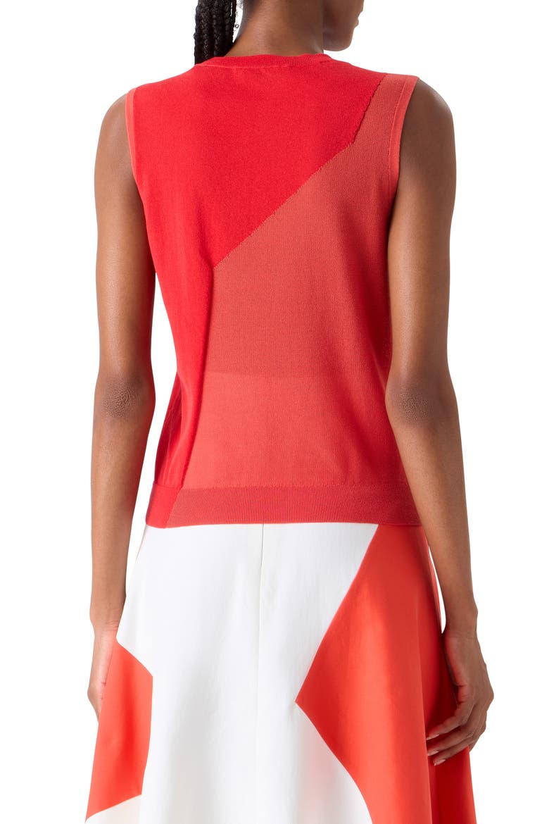 High Plains Colorblock Cotton & Silk Blend Sweater Tank, Alternate, color, VERMILLION