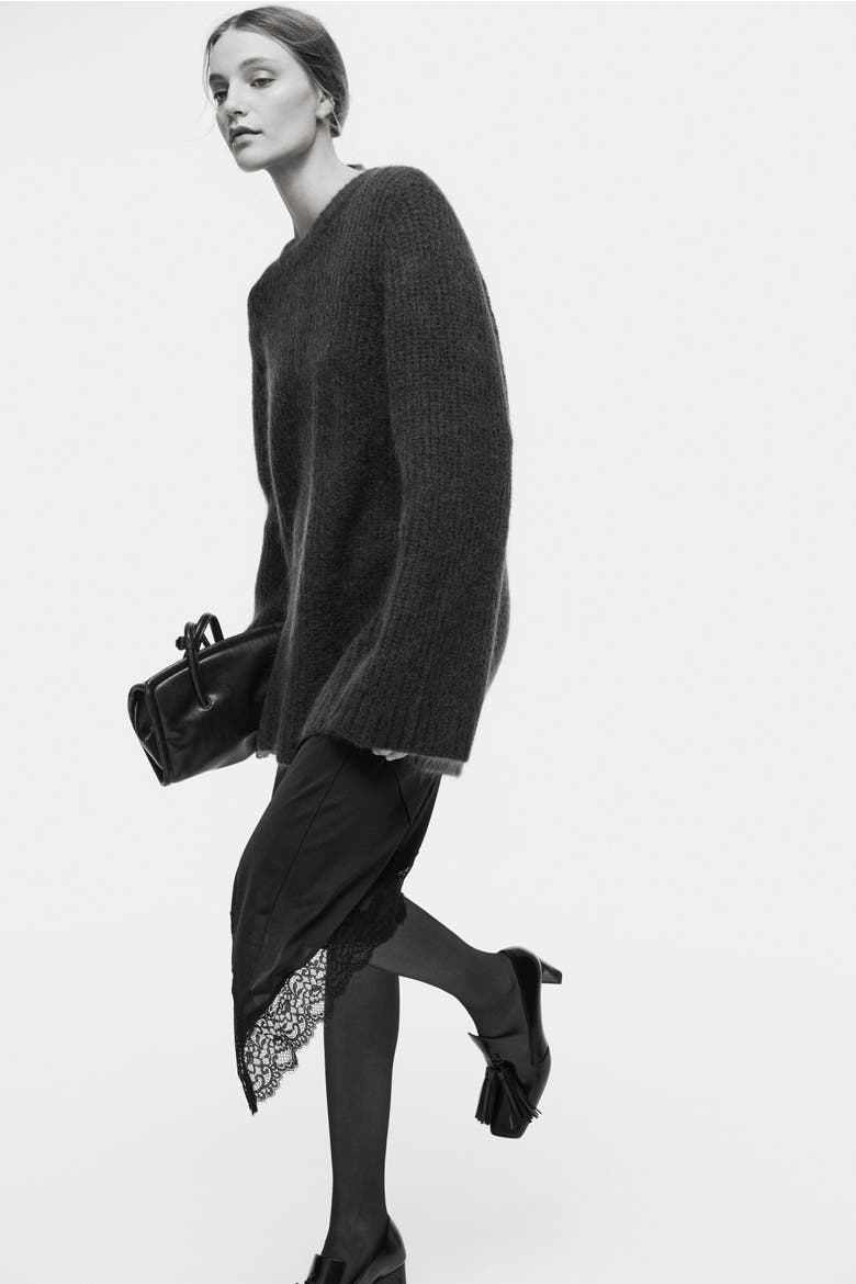 Mohair-blend Jumper, Main, color, Dark brown