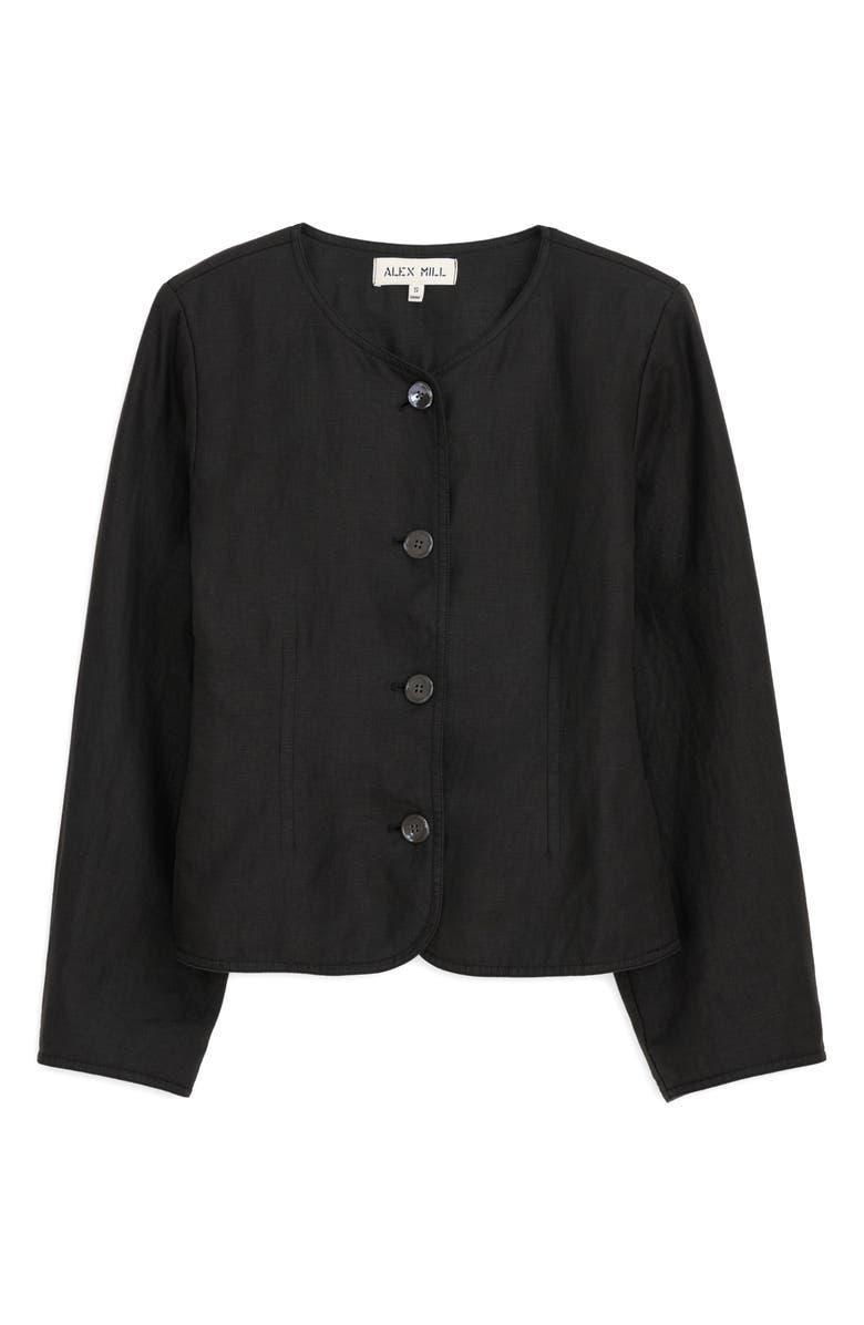 Alex Mill Luna Collarless Linen Jacket, Alternate, color,