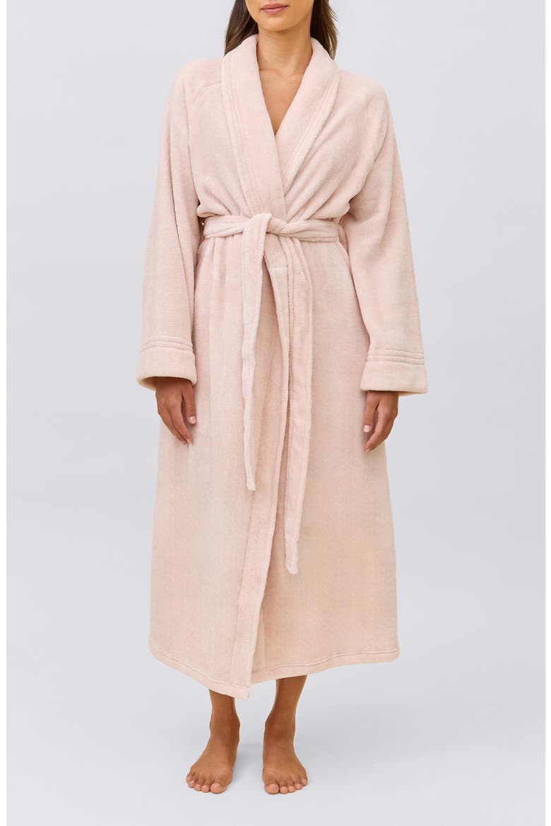 Long Plush Robe, Main, color, WINTER ROSE