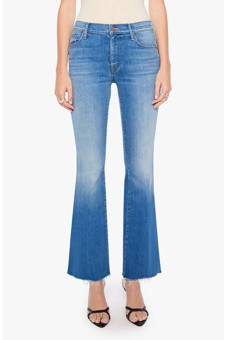 The Lil' Weekend Fray Hem Flare Leg Jeans, Main, color, NO PROMISES