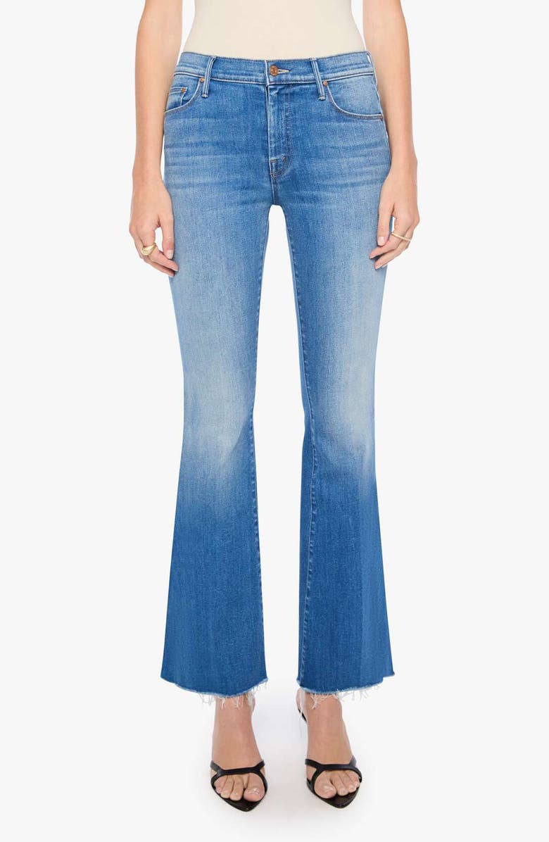 MOTHER The Weekend Fray Hem Flare Jeans, Main, color, No Promises