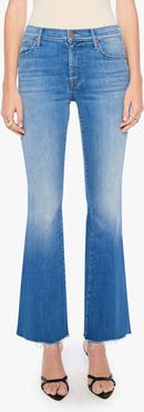 MOTHER The Lil' Weekend Fray Hem Flare Leg Jeans