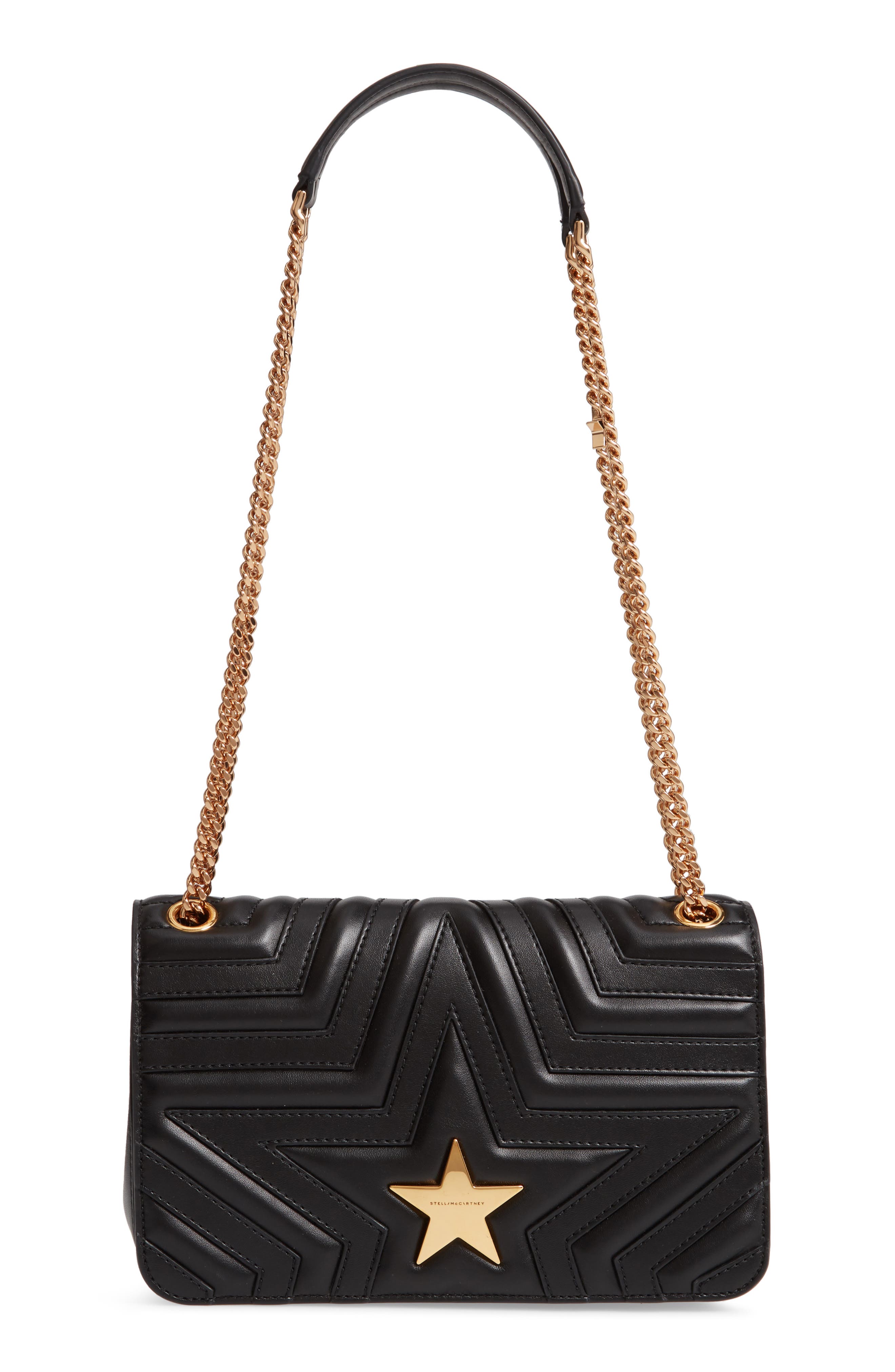 Stella McCartney Star Faux Leather Crossbody Bag, Main, color, 